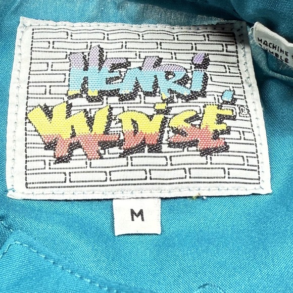 Vintage Henri Valdise Shirt Mens Medium Crest Logo Club 80's Retro Party Casual - Picture 5 of 14